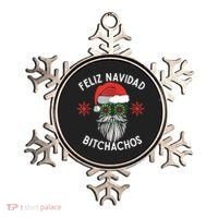 Feliz Navidad Bitchachos Funny Spanish Merry Christmas Skull TShirt Ornament thumb 0