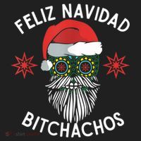 Feliz Navidad Bitchachos Funny Spanish Merry Christmas Skull TShirt Hat thumb 2
