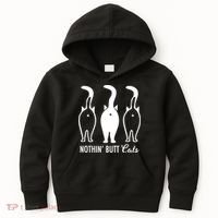 Funny Nothin' Butt Cats Butthole Cat Lover TShirt Kids Hoodie thumb 0