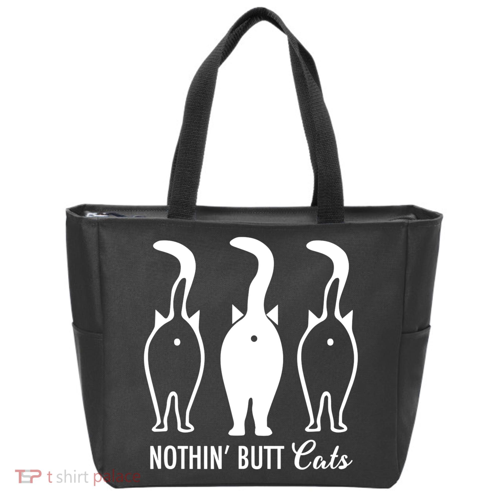 Funny Nothin' Butt Cats Butthole Cat Lover TShirt Tote Bag