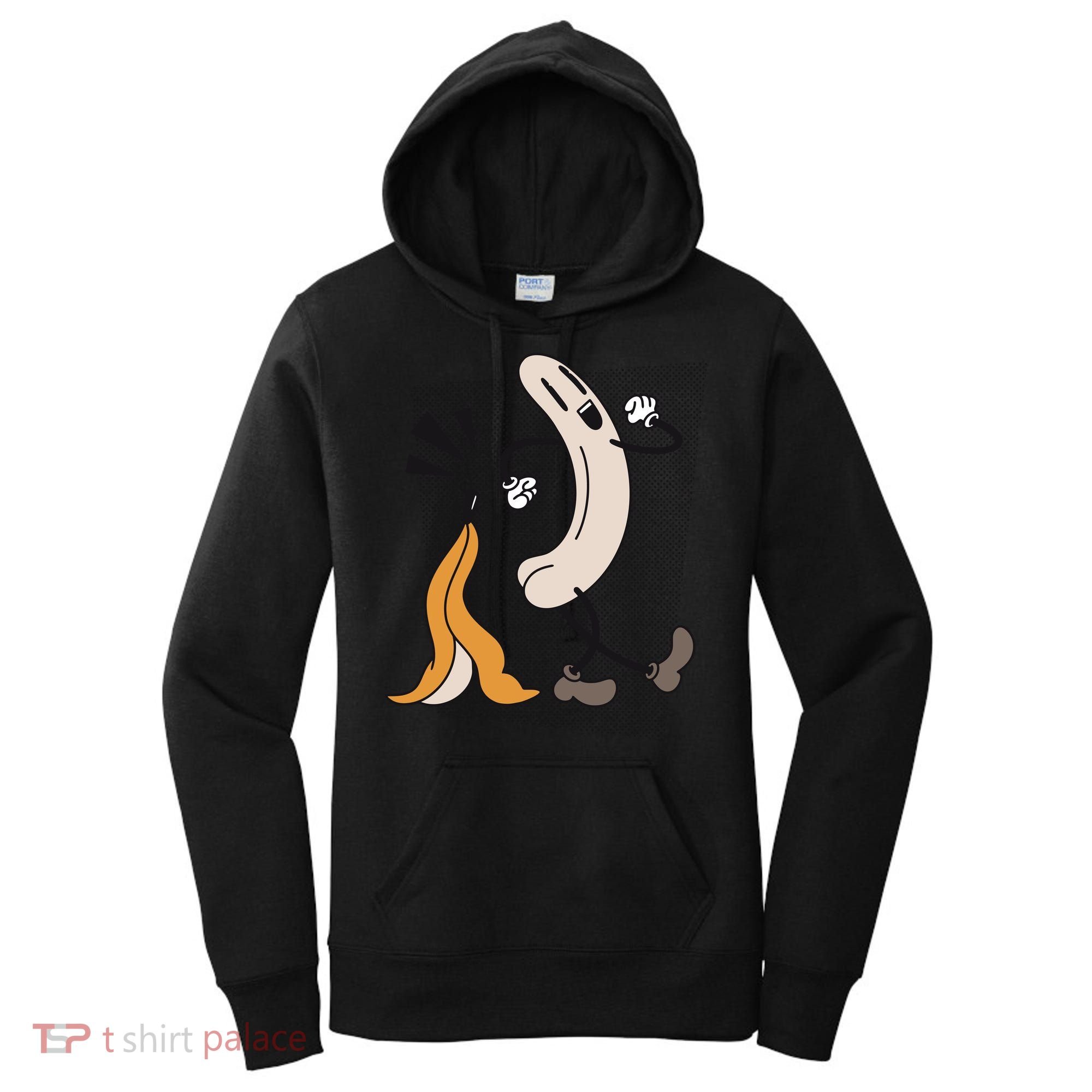 Funny Naked Banana Retro Cartoon 1 Women's Hoodie