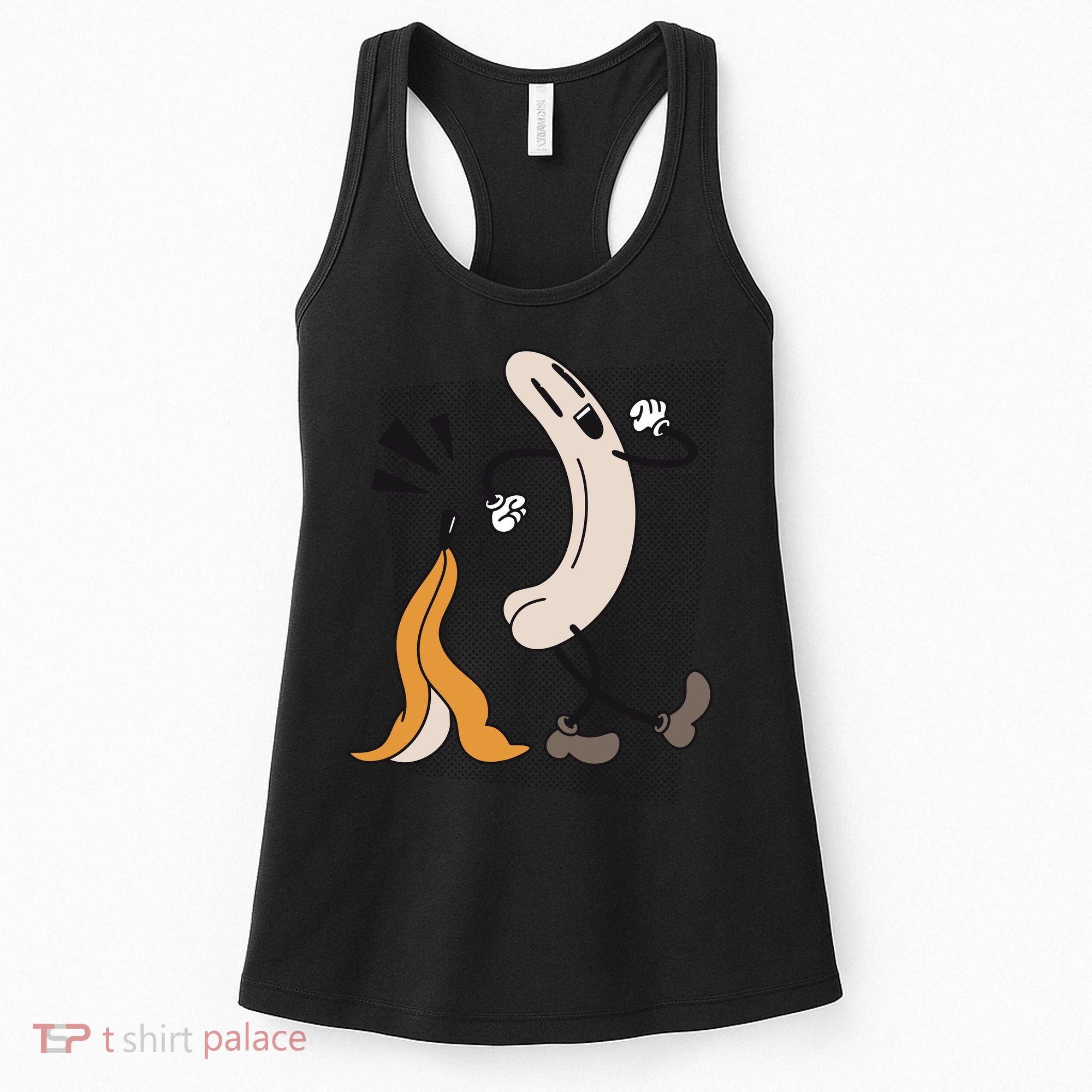 Funny Naked Banana Retro Cartoon 1 Women's Tank Top