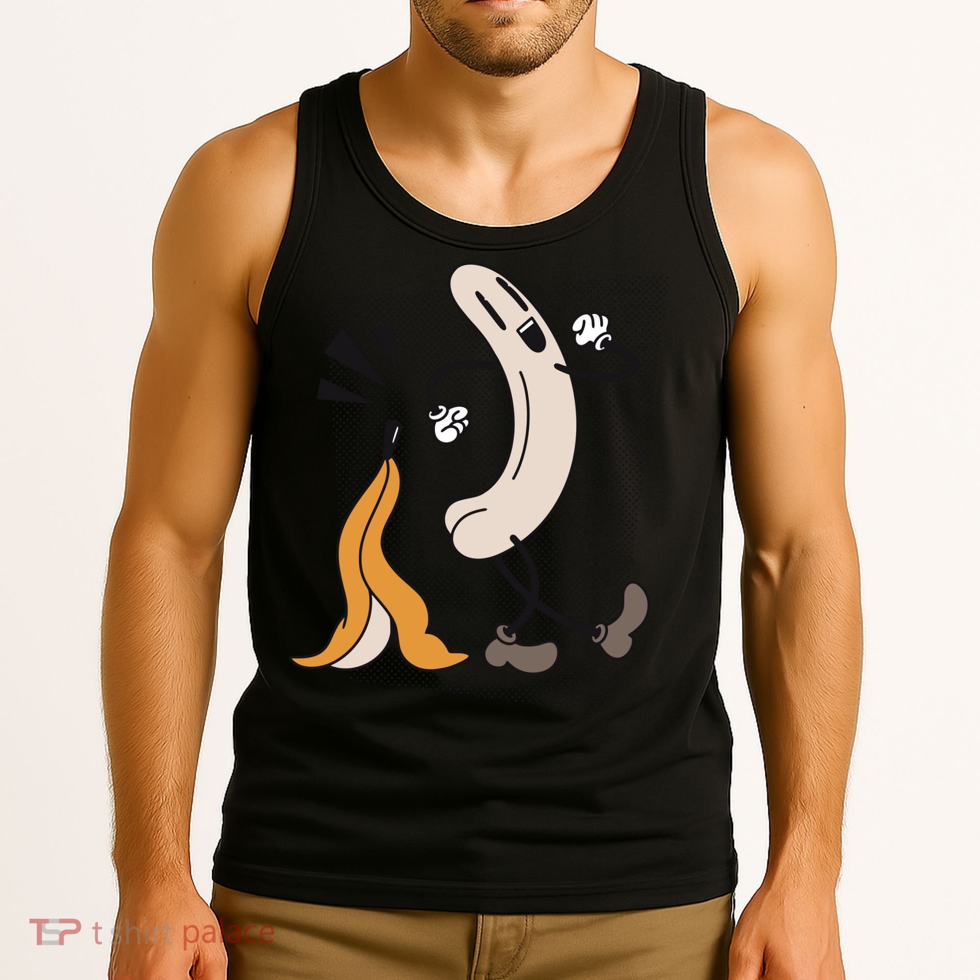 Funny Naked Banana Retro Cartoon 1 Tank Top