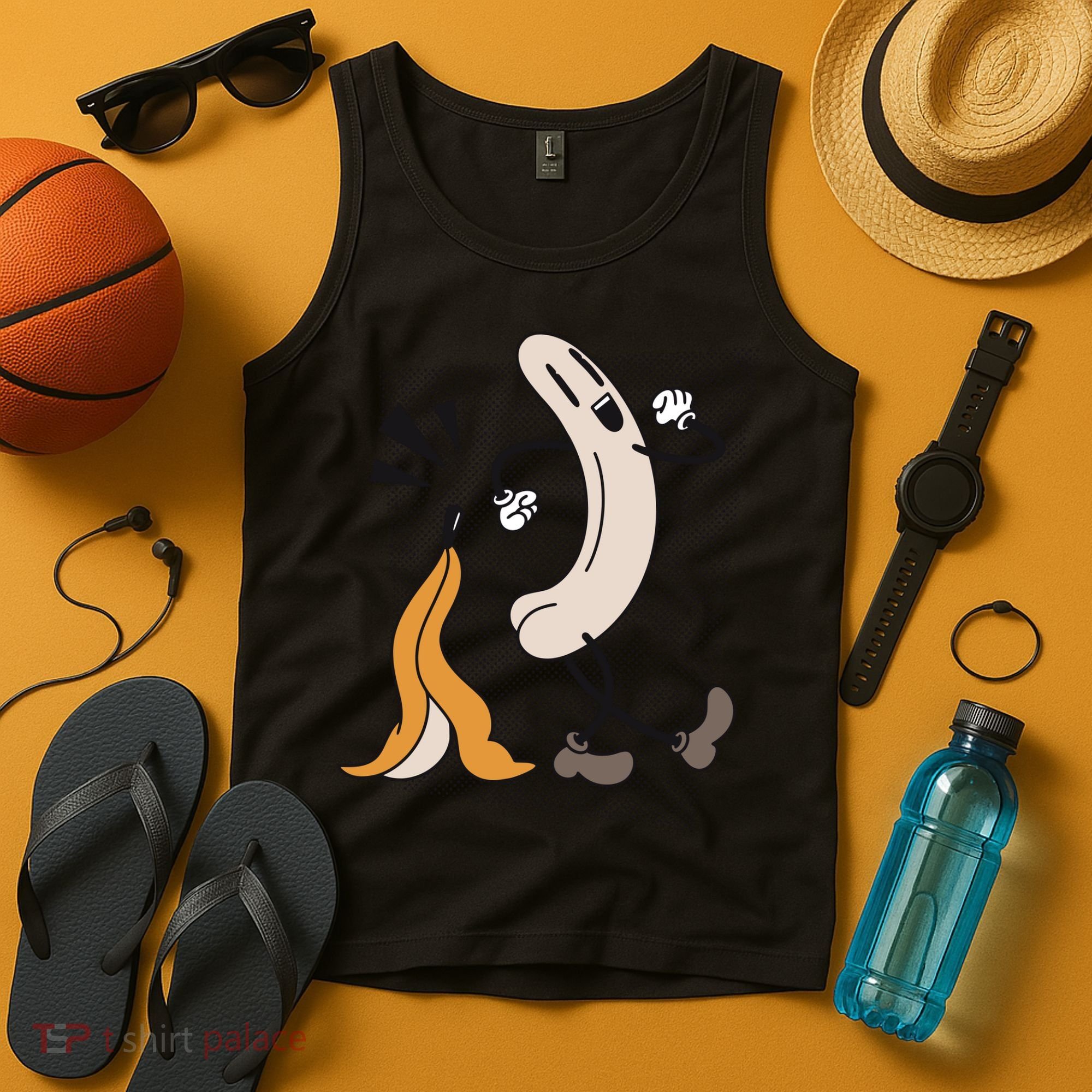 Funny Naked Banana Retro Cartoon 1 Tank Top