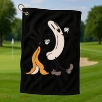 Funny Naked Banana Retro Cartoon 1 Golf Towel thumb 1