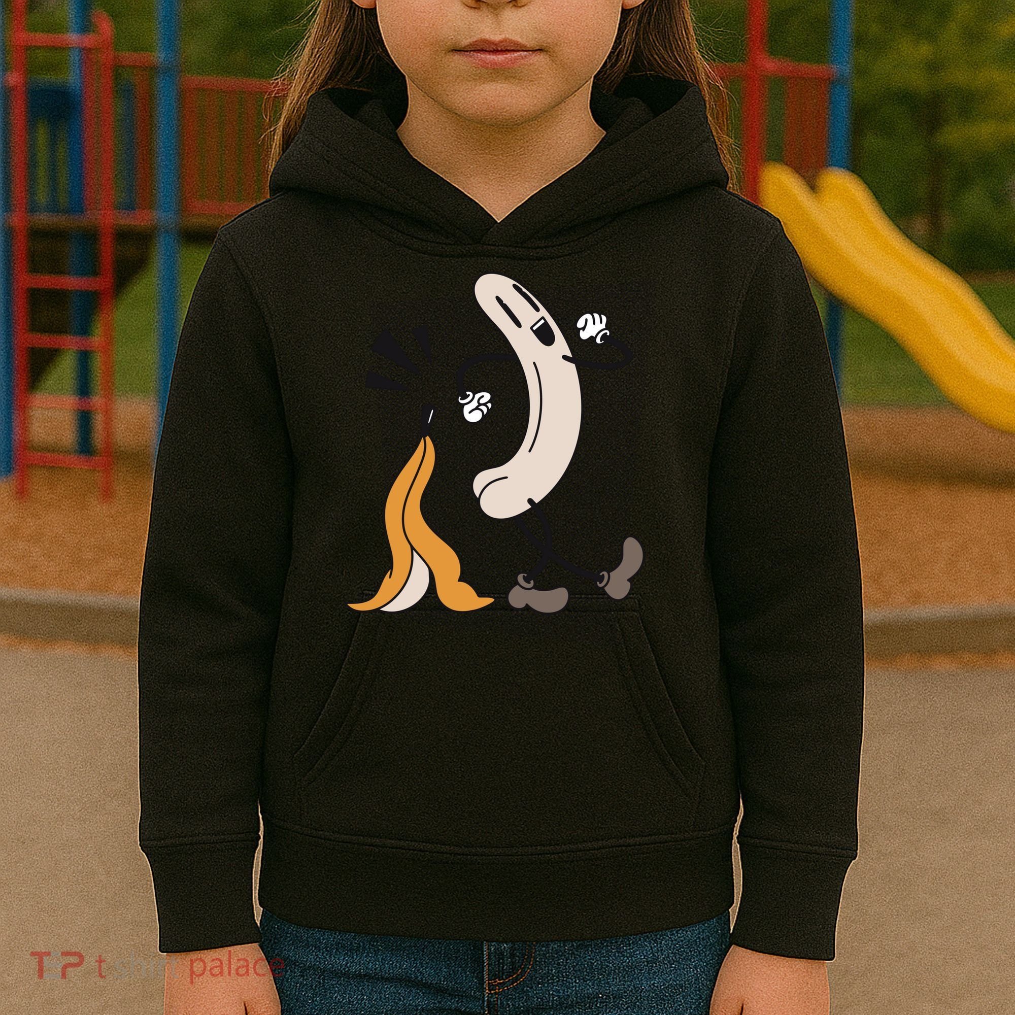 Funny Naked Banana Retro Cartoon 1 Kids Hoodie