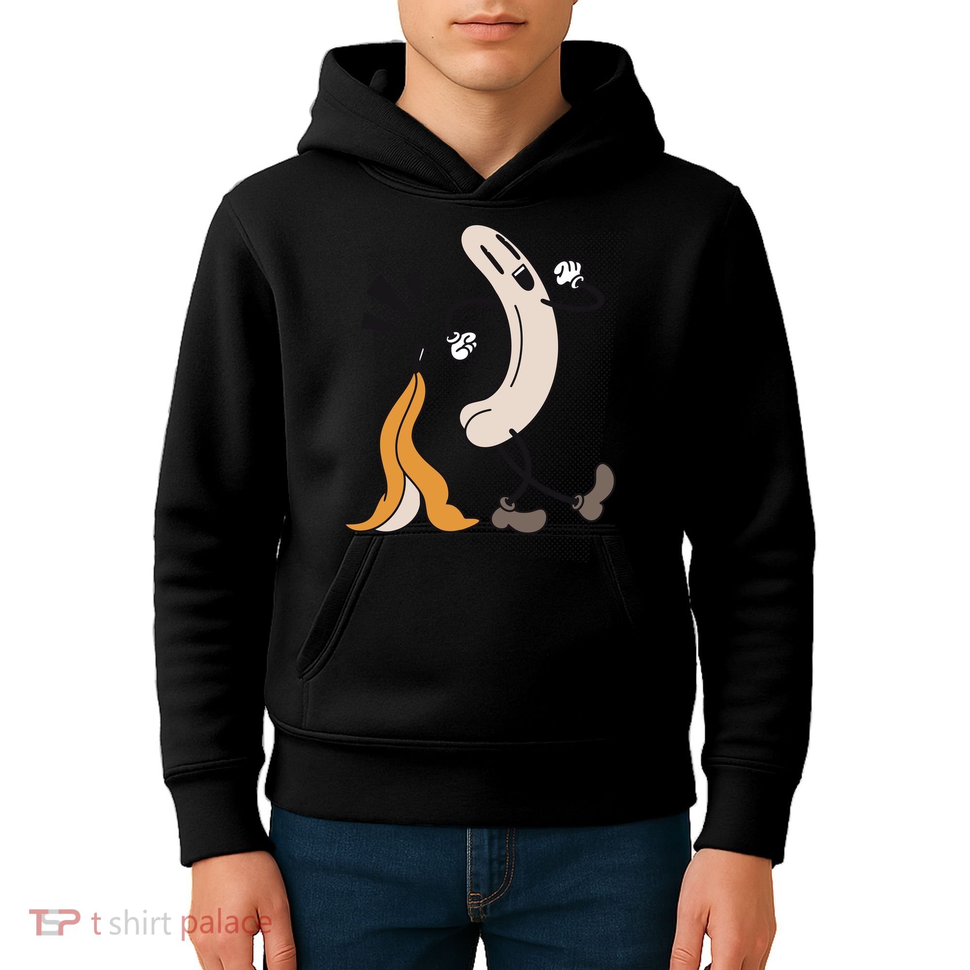 Funny Naked Banana Retro Cartoon 1 Kids Hoodie