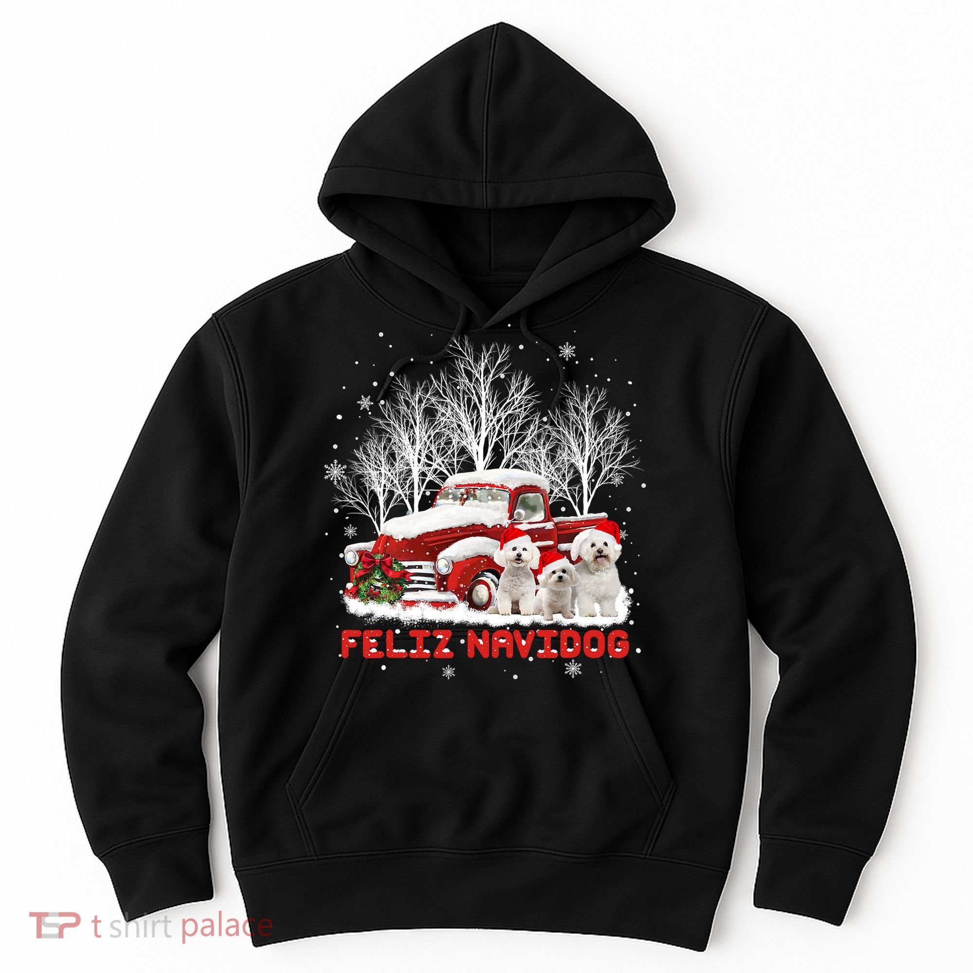 Feliz Navidog Bichon Frise Christmas Dog Lovers Feliz Navidad Hoodie