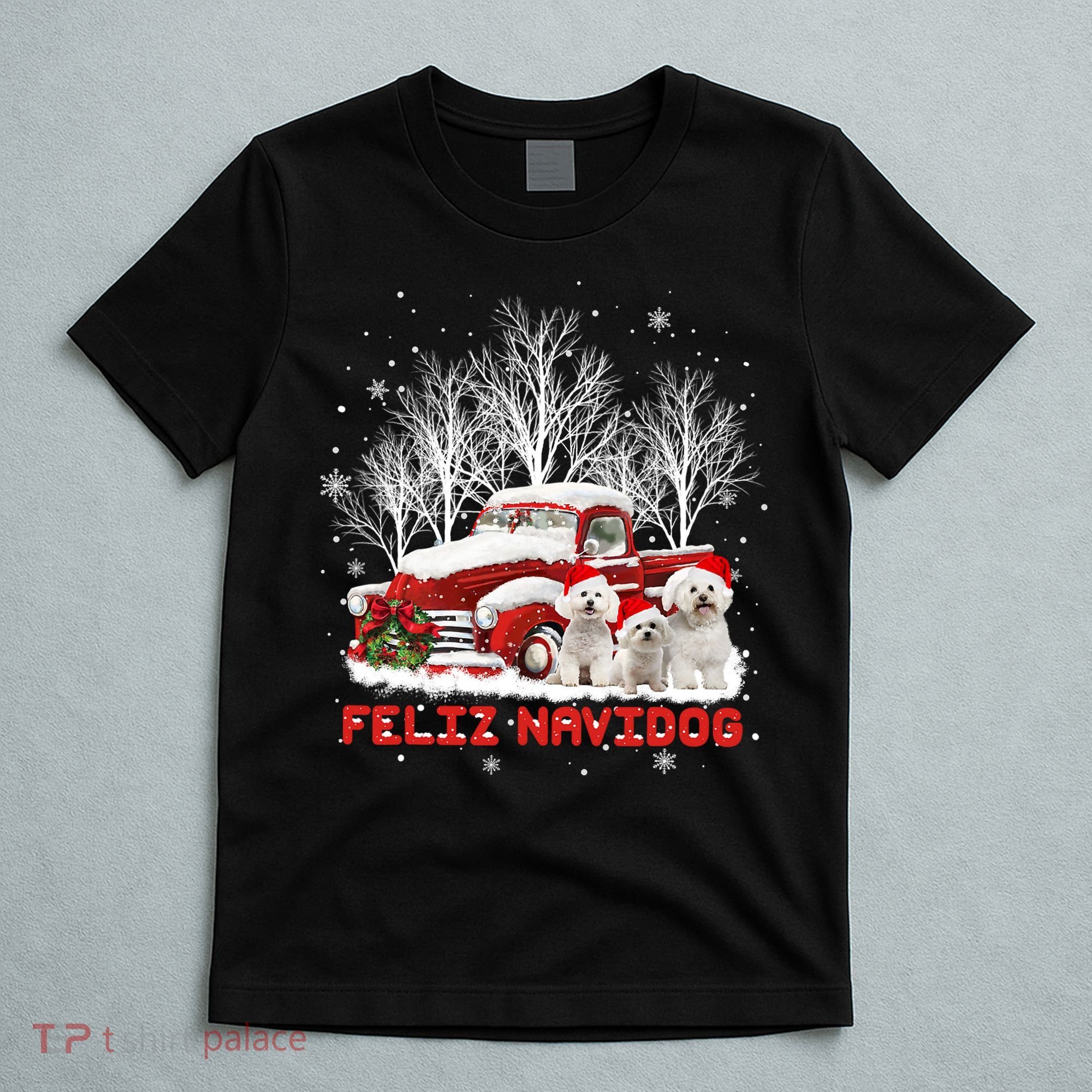 Feliz Navidog Bichon Frise Christmas Dog Lovers Feliz Navidad T-Shirt