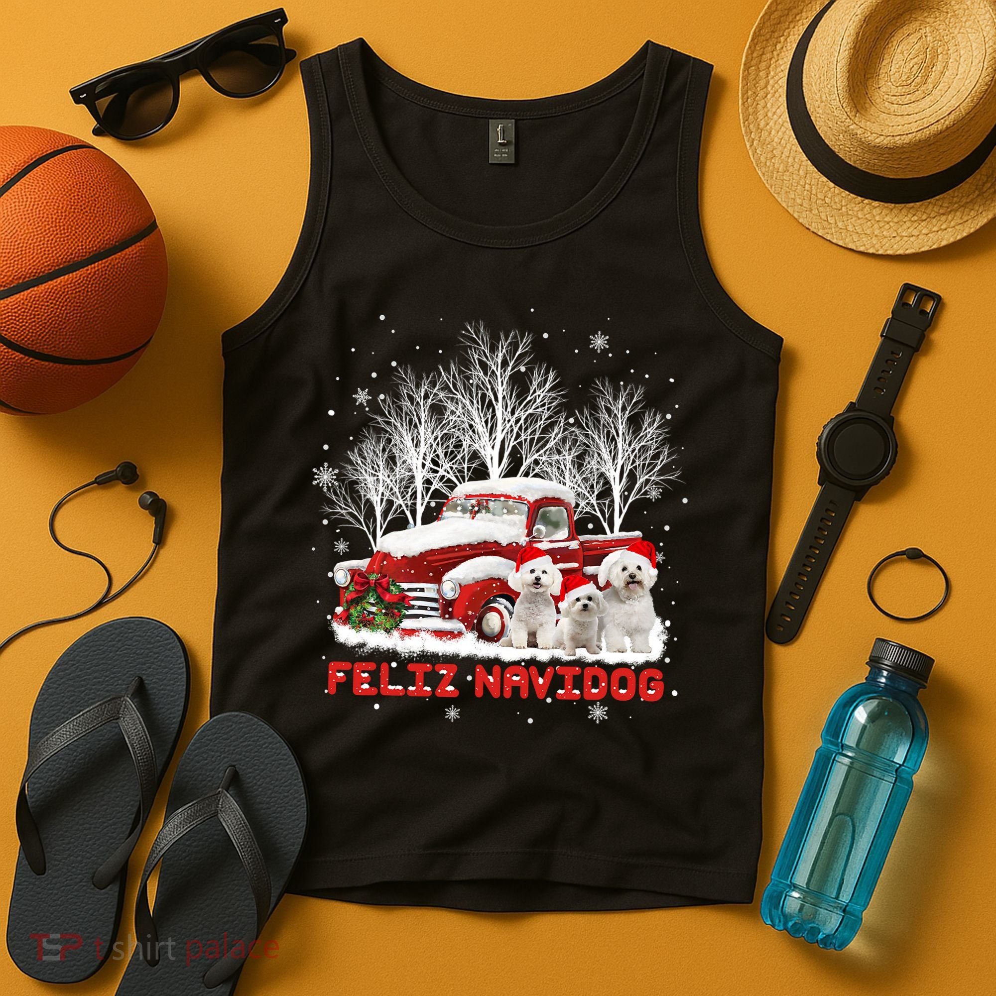 Feliz Navidog Bichon Frise Christmas Dog Lovers Feliz Navidad Tank Top