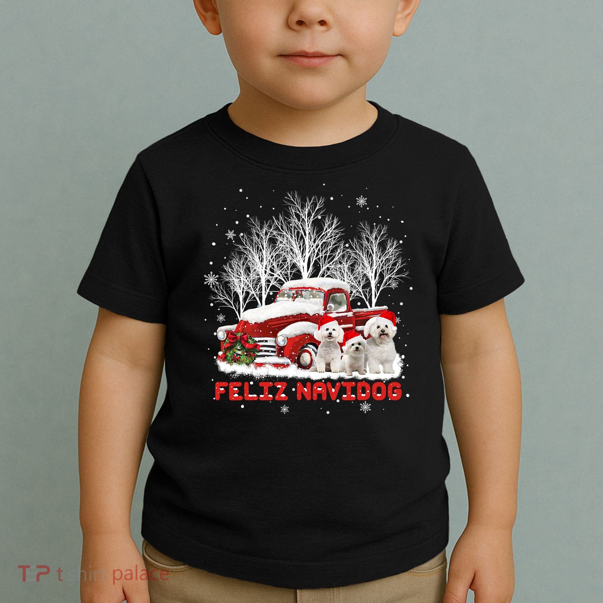 Feliz Navidog Bichon Frise Christmas Dog Lovers Feliz Navidad Toddler T-Shirt