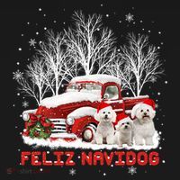 Feliz Navidog Bichon Frise Christmas Dog Lovers Feliz Navidad Women's Long Sleeve Shirt thumb 2