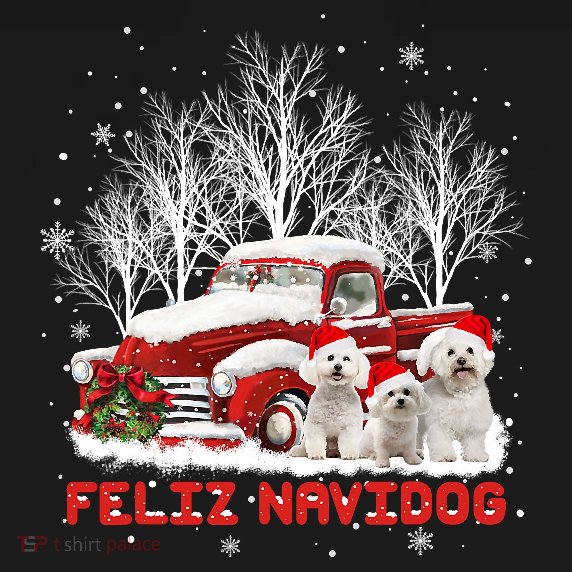 Feliz Navidog Bichon Frise Christmas Dog Lovers Feliz Navidad Kids Sweatshirt