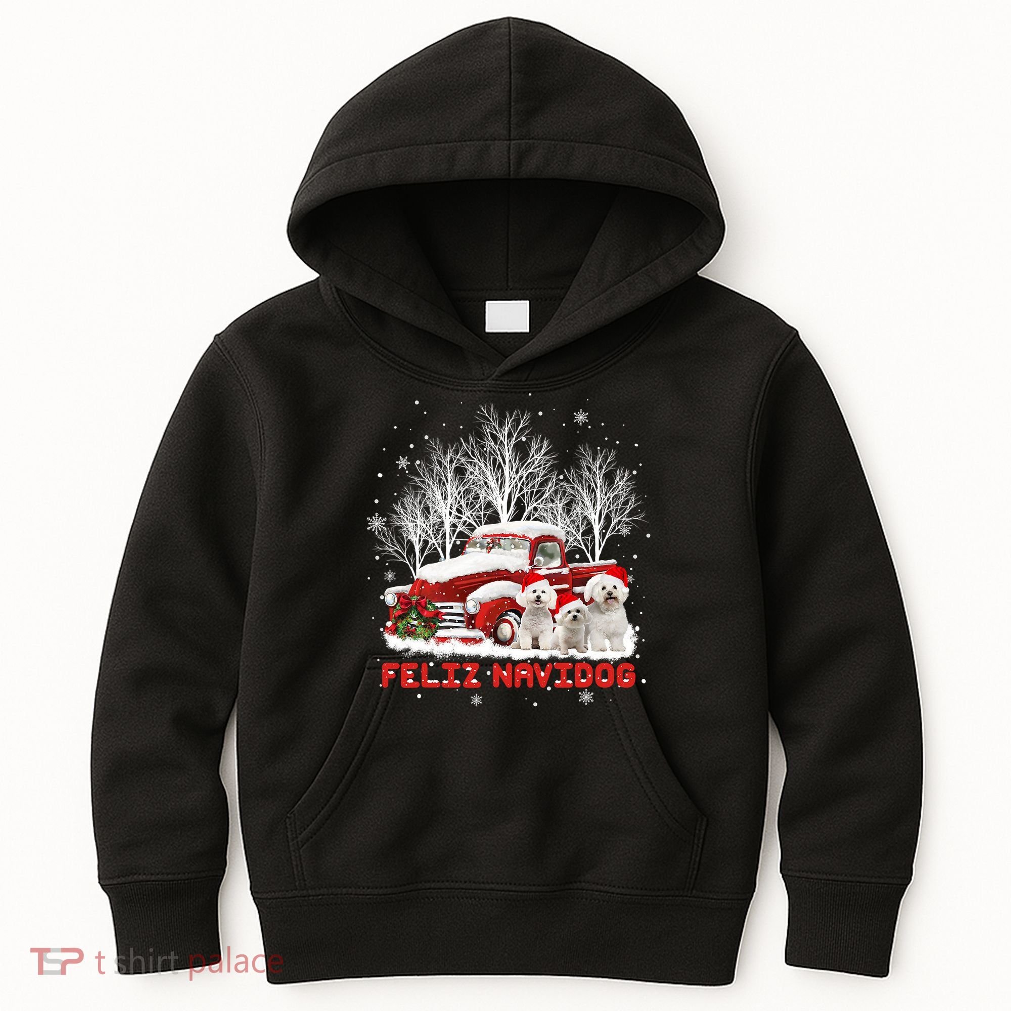 Feliz Navidog Bichon Frise Christmas Dog Lovers Feliz Navidad Kids Hoodie