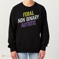 Feral Non Binary Autistic Meme Enby Pride Women's Sweatshirt thumb 0