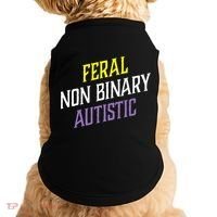 Feral Non Binary Autistic Meme Enby Pride Doggie Tank thumb 0