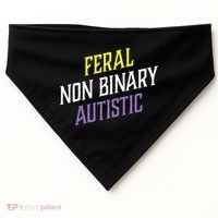 Feral Non Binary Autistic Meme Enby Pride USA-Made Doggie Bandana thumb 0
