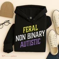 Feral Non Binary Autistic Meme Enby Pride Hoodie thumb 4