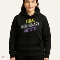 Feral Non Binary Autistic Meme Enby Pride Hoodie thumb 5