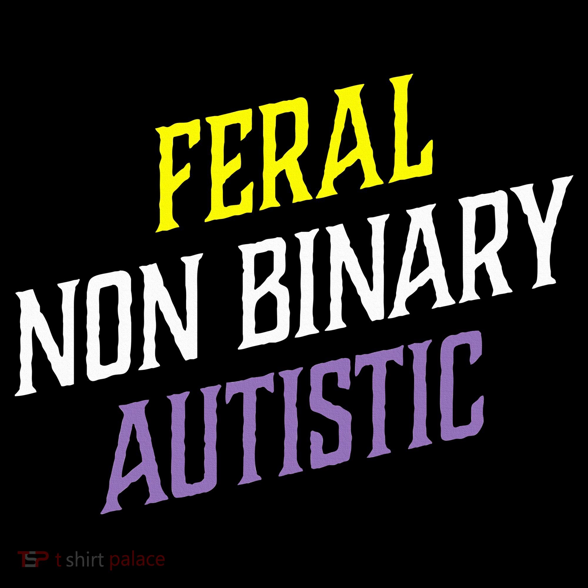 Feral Non Binary Autistic Meme Enby Pride T-Shirt