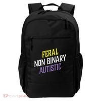 Feral Non Binary Autistic Meme Enby Pride Backpack thumb 0