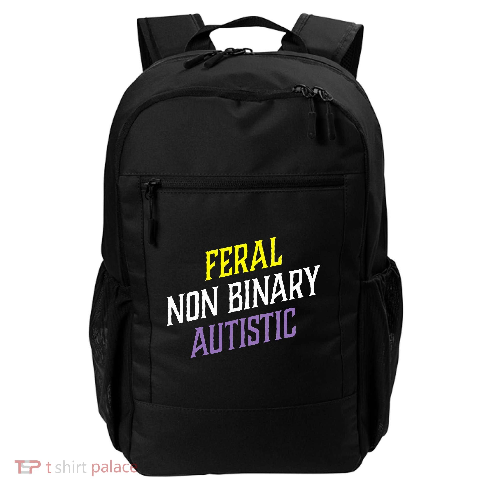 Feral Non Binary Autistic Meme Enby Pride Backpack
