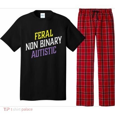 Feral Non Binary Autistic Meme Enby Pride Pajama Set