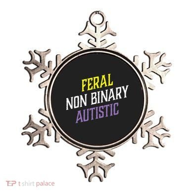 Feral Non Binary Autistic Meme Enby Pride Ornament