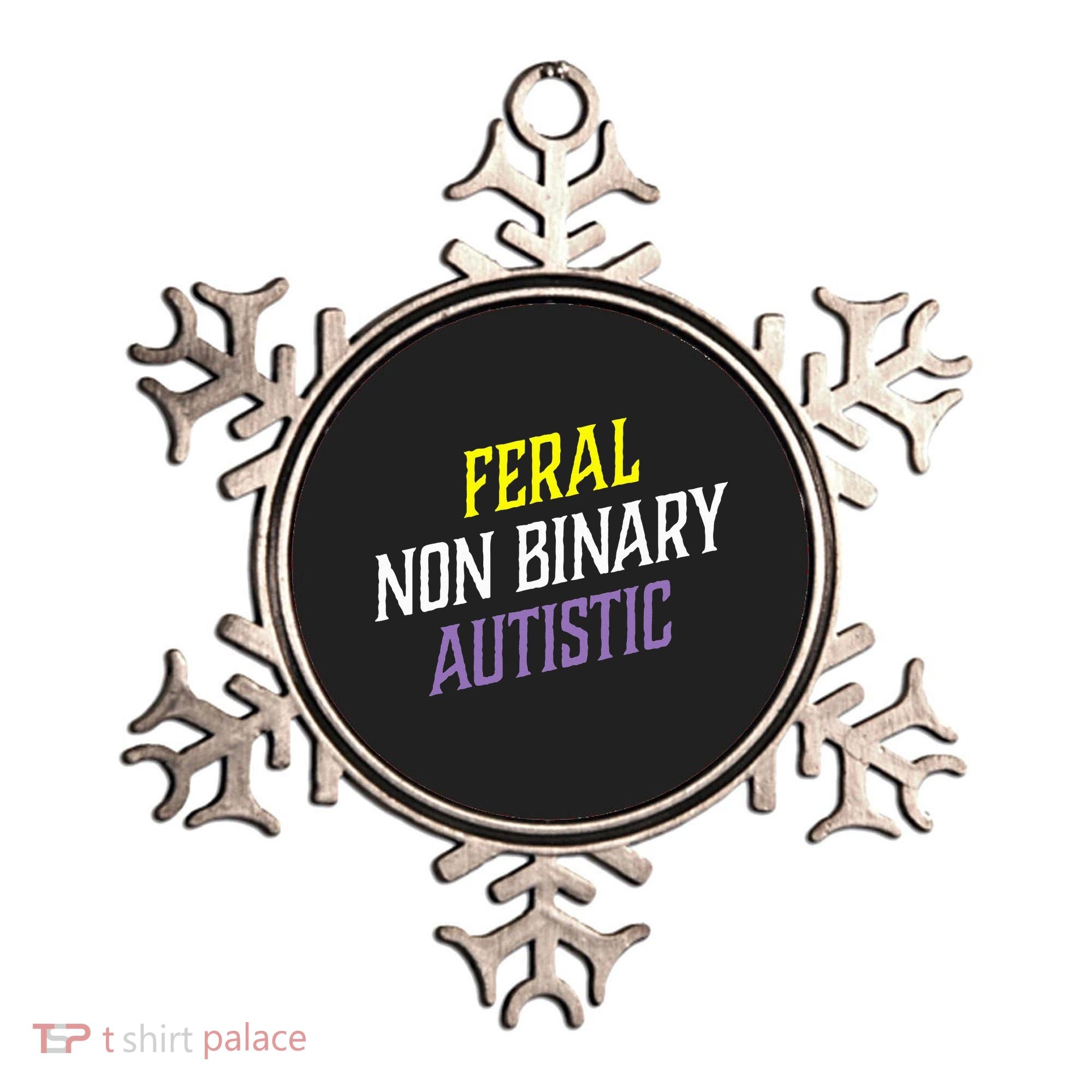 Feral Non Binary Autistic Meme Enby Pride Ornament
