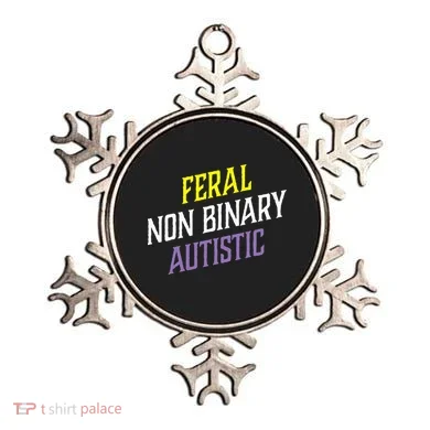 Feral Non Binary Autistic Meme Enby Pride Ornament