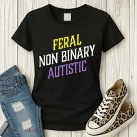 Feral Non Binary Autistic Meme Enby Pride Women's T-Shirt thumb 3