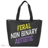 Feral Non Binary Autistic Meme Enby Pride Tote Bag thumb 0
