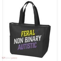 Feral Non Binary Autistic Meme Enby Pride Tote Bag thumb 3