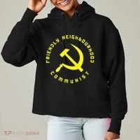 Friendly Neighbourhood Communist Funny Communism Ladies Heavyweight Boxy Pullover Hoodie thumb 0