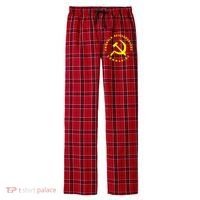 Friendly Neighbourhood Communist Funny Communism Men's Flannel Plaid Pajama Pants thumb 0