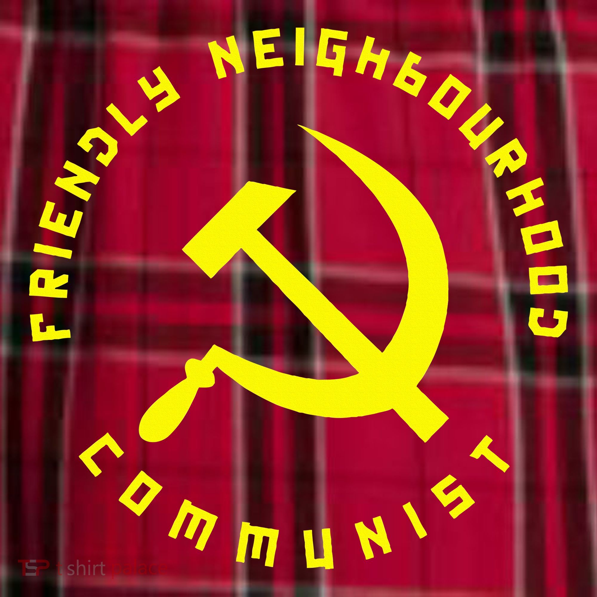 Friendly Neighbourhood Communist Funny Communism Men's Flannel Plaid Pajama Pants