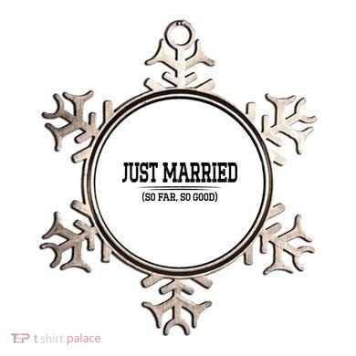 Funny Newlywed Couple Just Married So Far So Good Husband Ornament