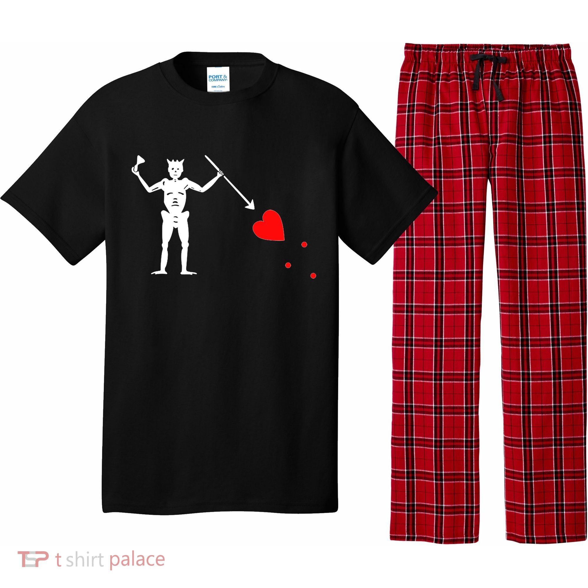 Funny North Carolina Pirate Flag Gift OBX Blackbeards Jolly Roger Gift Pajama Set