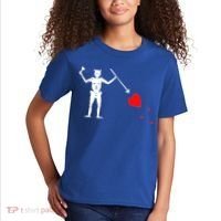 Funny North Carolina Pirate Flag Gift OBX Blackbeards Jolly Roger Gift Kids T-Shirt thumb 2