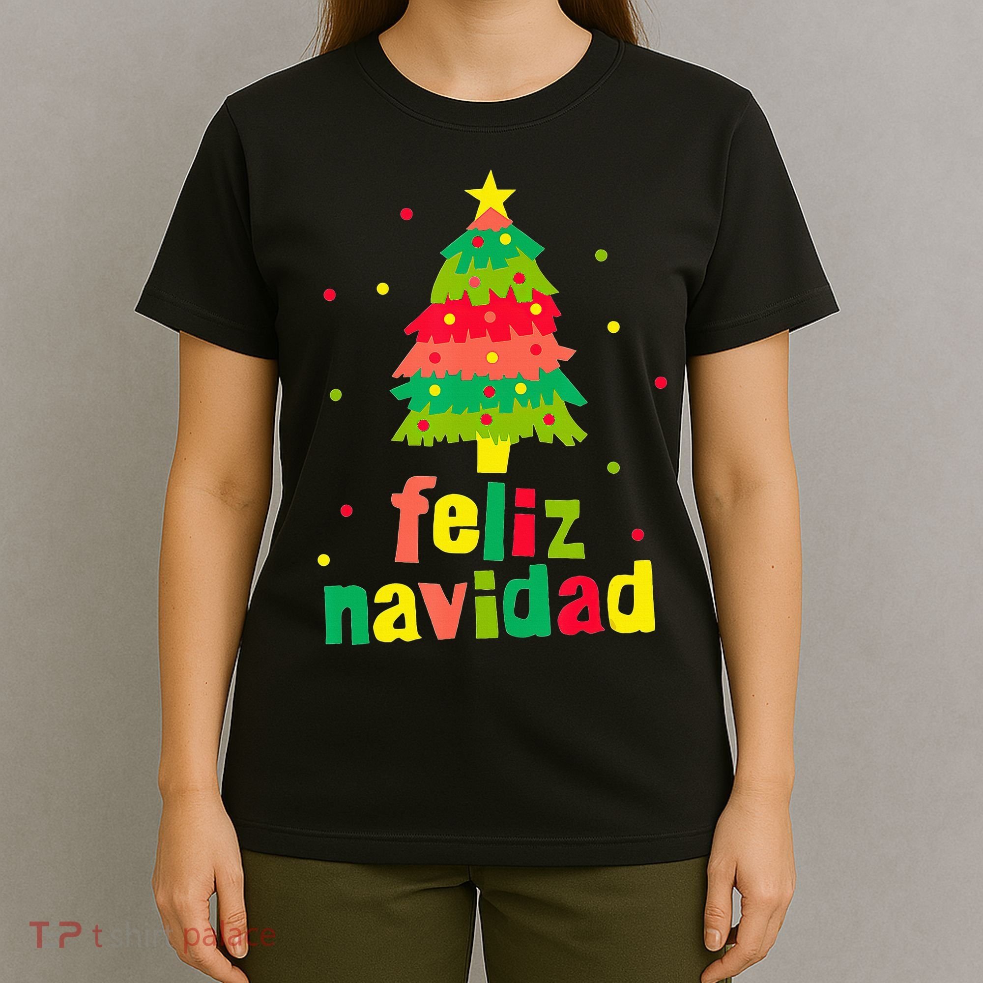 Feliz Navidad Colorful Xmas Tree Christmas T-Shirt