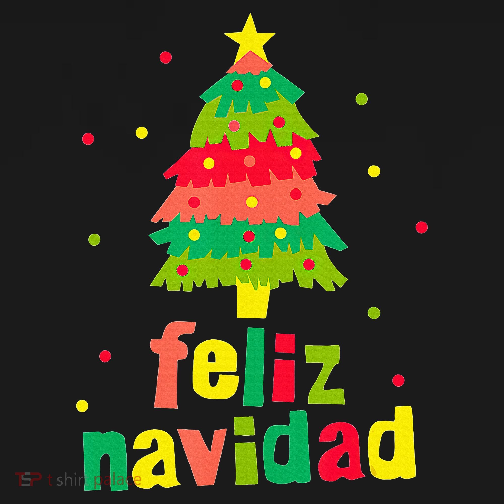 Feliz Navidad Colorful Xmas Tree Christmas T-Shirt