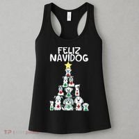 Feliz Navidog Christmas Dog Funny Cute Xmas Tree Women's Tank Top thumb 3