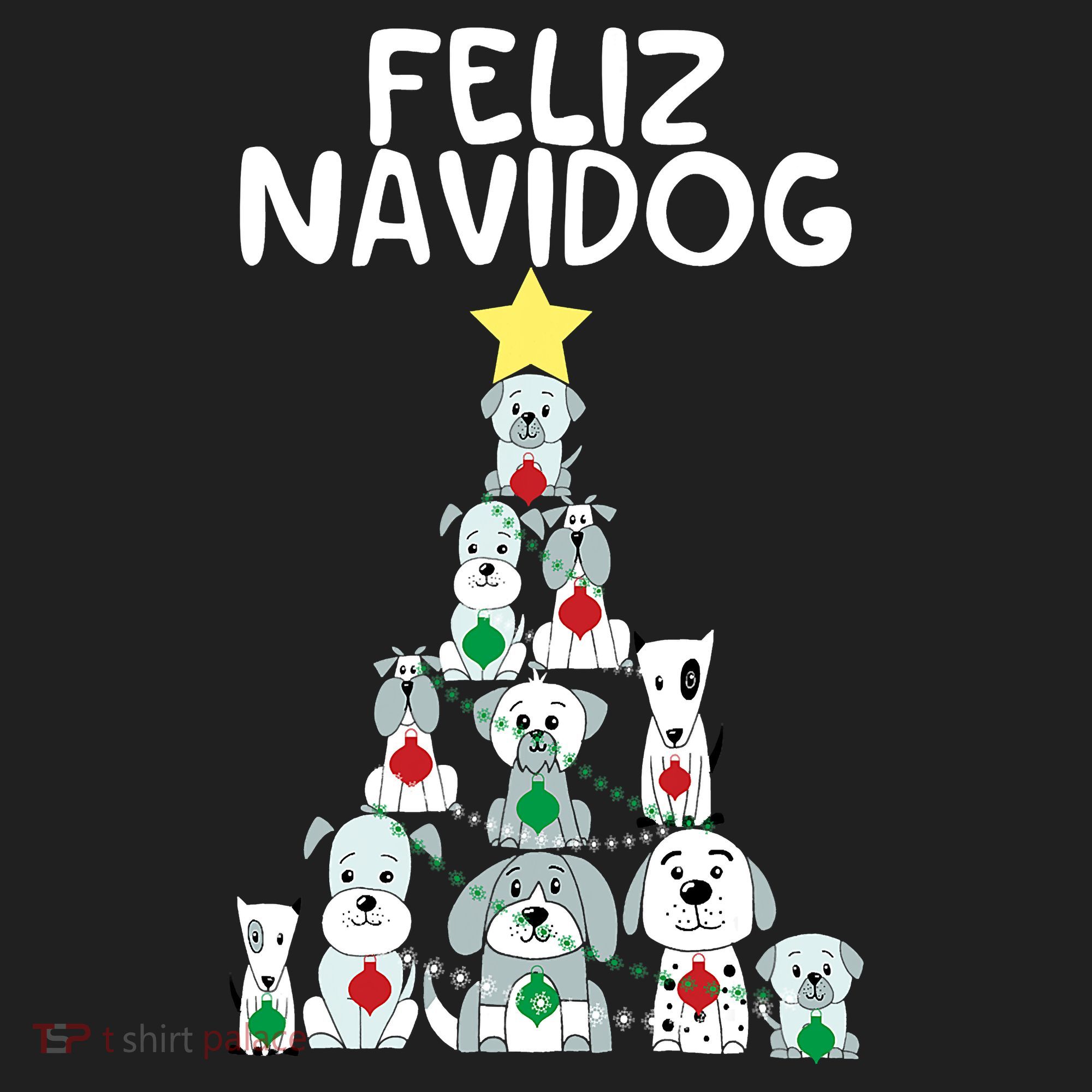 Feliz Navidog Christmas Dog Funny Cute Xmas Tree Hat