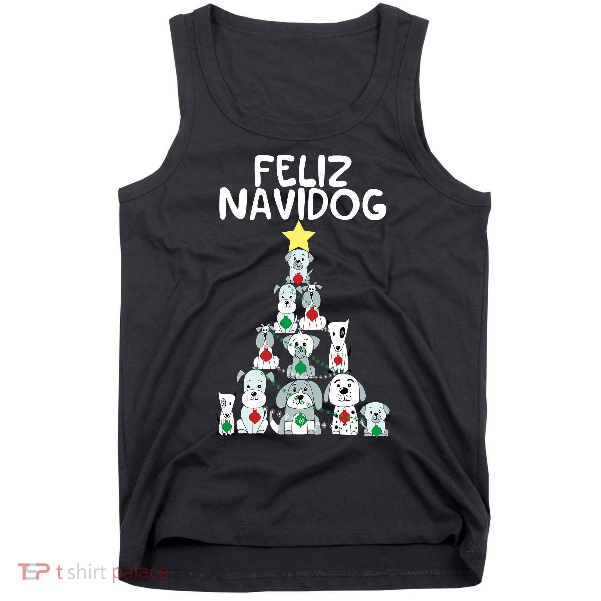 Feliz Navidog Christmas Dog Funny Cute Xmas Tree Tank Top