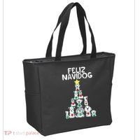 Feliz Navidog Christmas Dog Funny Cute Xmas Tree Tote Bag thumb 2