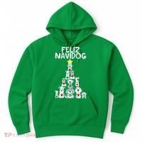 Feliz Navidog Christmas Dog Funny Cute Xmas Tree Hoodie thumb 0
