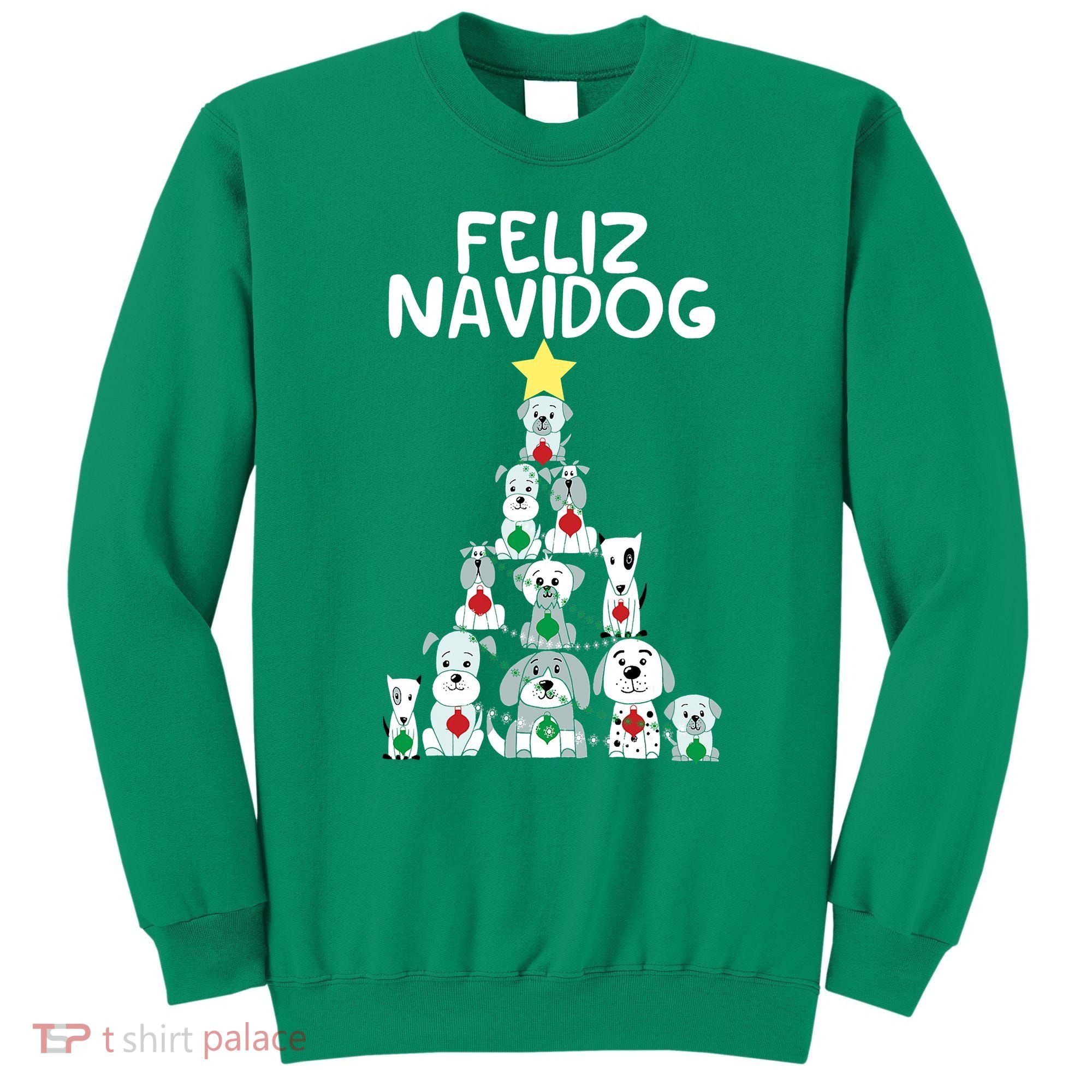 Feliz Navidog Christmas Dog Funny Cute Xmas Tree Sweatshirt