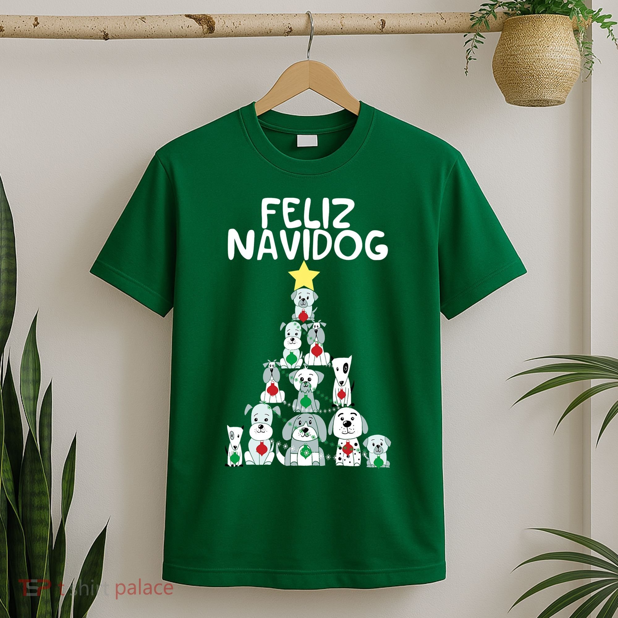 Feliz Navidog Christmas Dog Funny Cute Xmas Tree T-Shirt