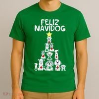 Feliz Navidog Christmas Dog Funny Cute Xmas Tree T-Shirt thumb 3