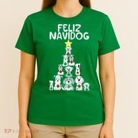 Feliz Navidog Christmas Dog Funny Cute Xmas Tree T-Shirt thumb 4